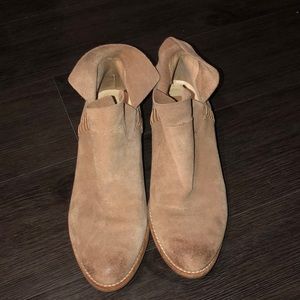 Tan suede ankle booties
